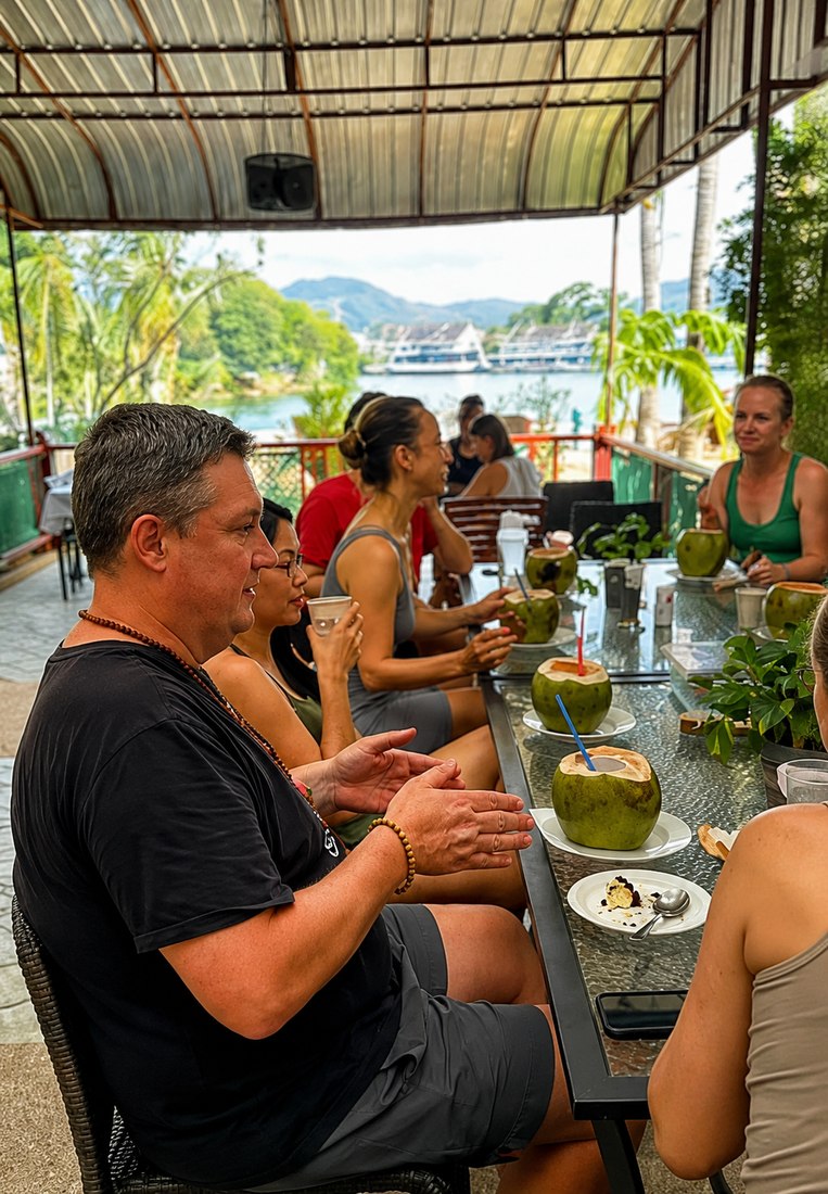 Yoga students after class in Phuket