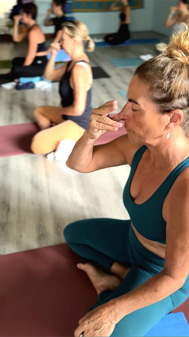 Pranayama class and attention training
